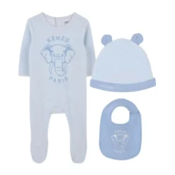 Elefantprint Beanie og Bib Sæt