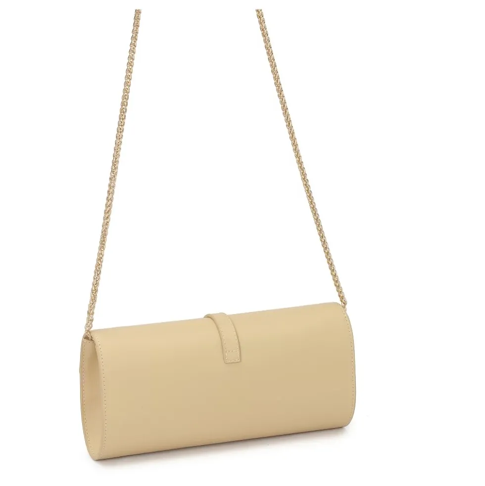 Elegant clutch taske med monogramlås