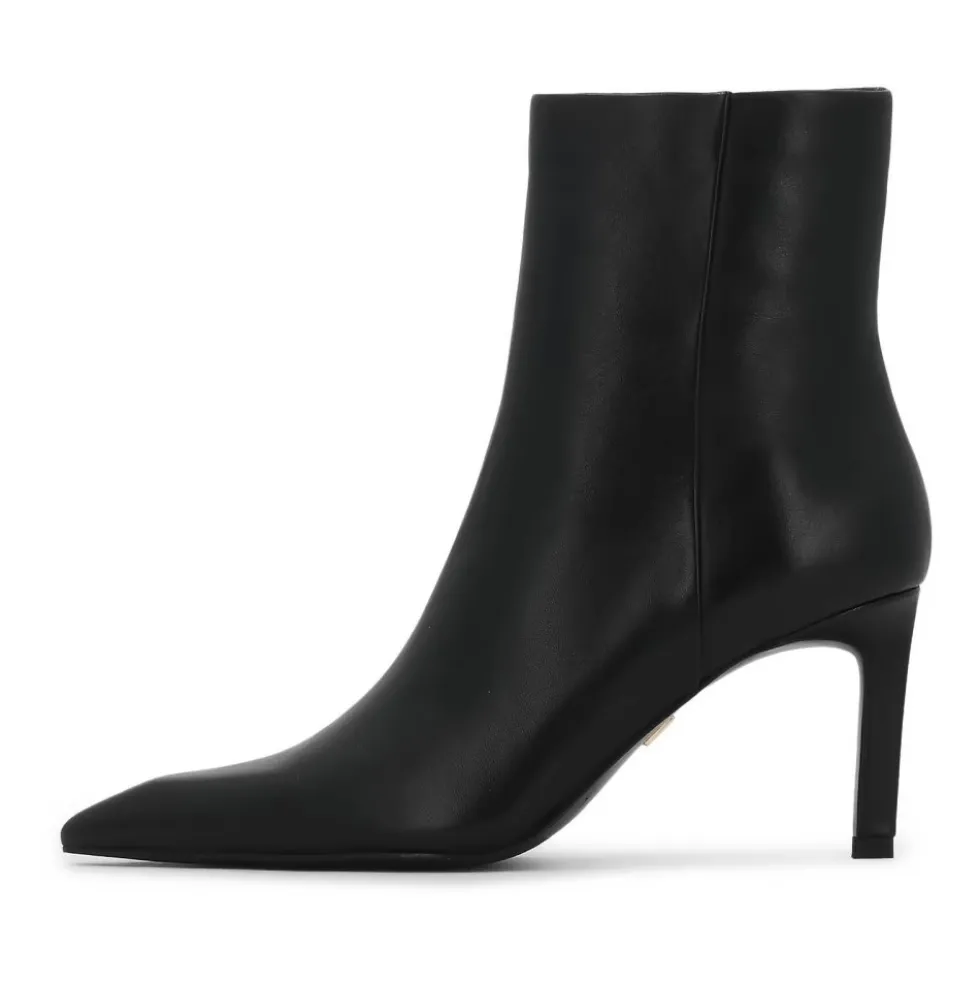 Elegante stiletstøvler med hæle i glat læder