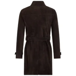 Elegant figursyet læder trenchcoat