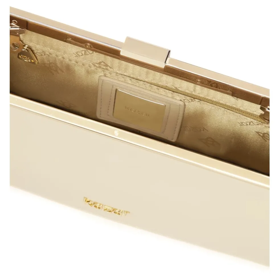 Elegant håndtaske med metalramme