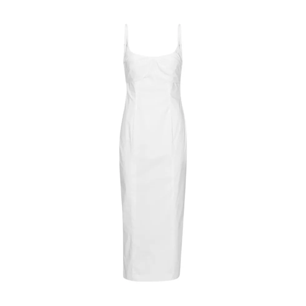 Elegant Ruched Cup Midi Kjole