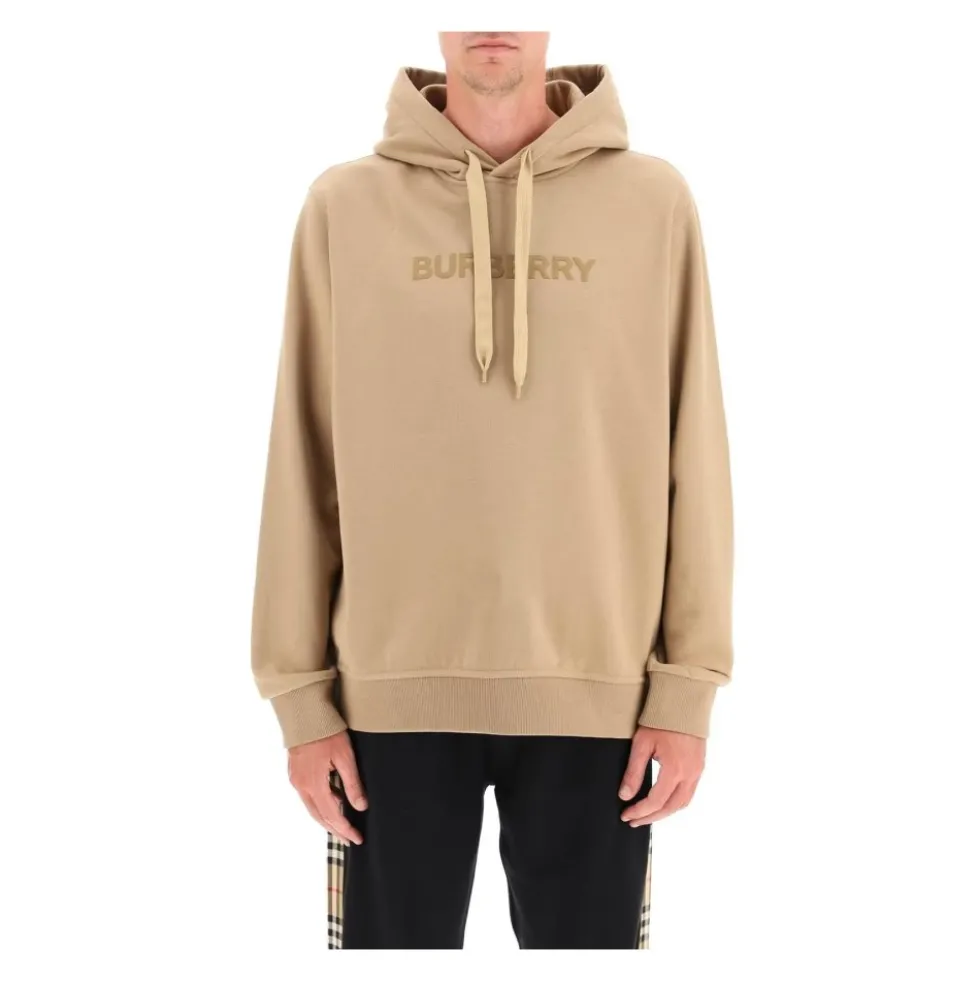 Embossed Logo Cotton Hoodie