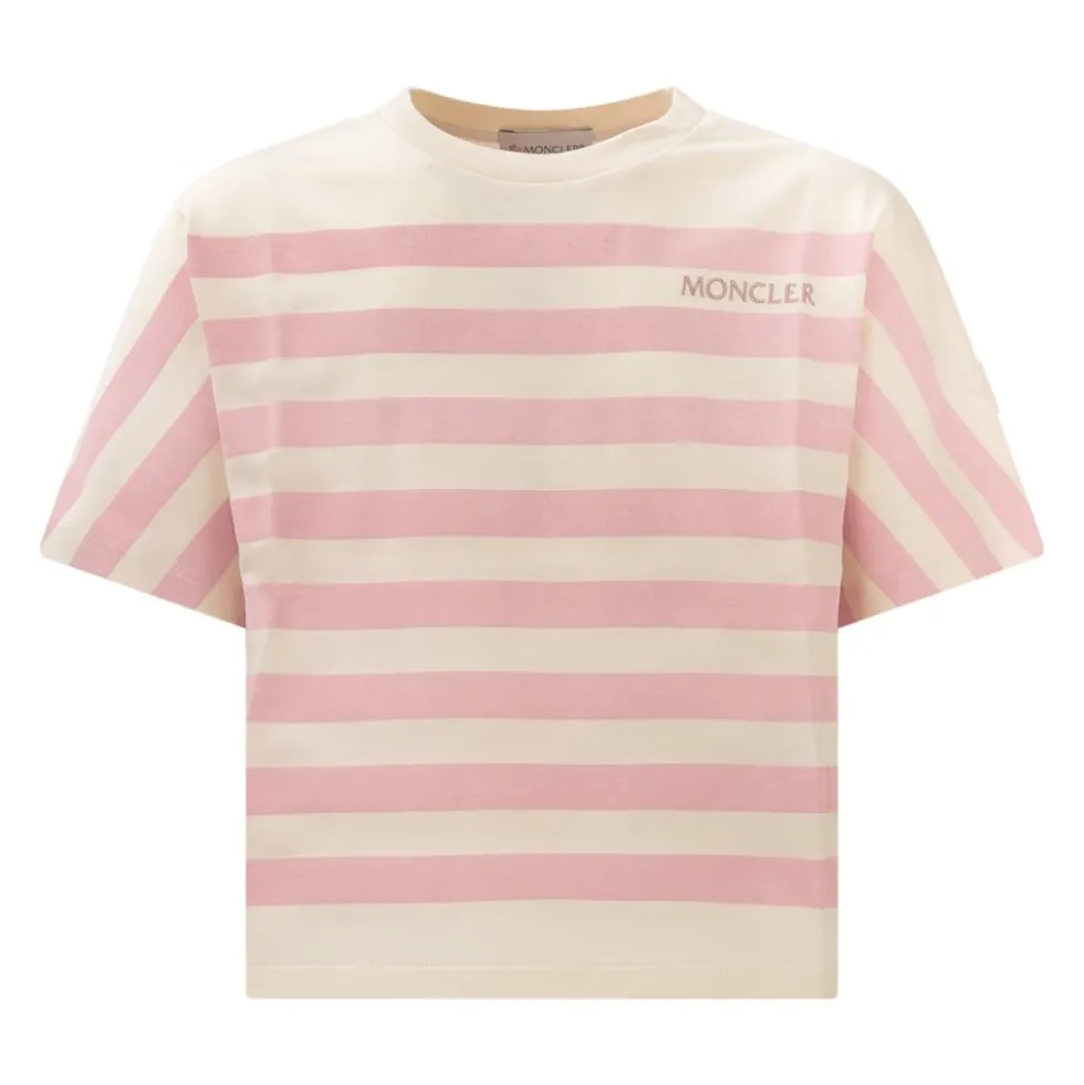 Embroidered-Logo Striped Cotton T-Shirt
