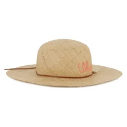 Embroidered Raffia Hat