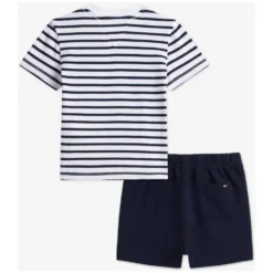 Essential Stribet T-shirt og Shorts Sæt
