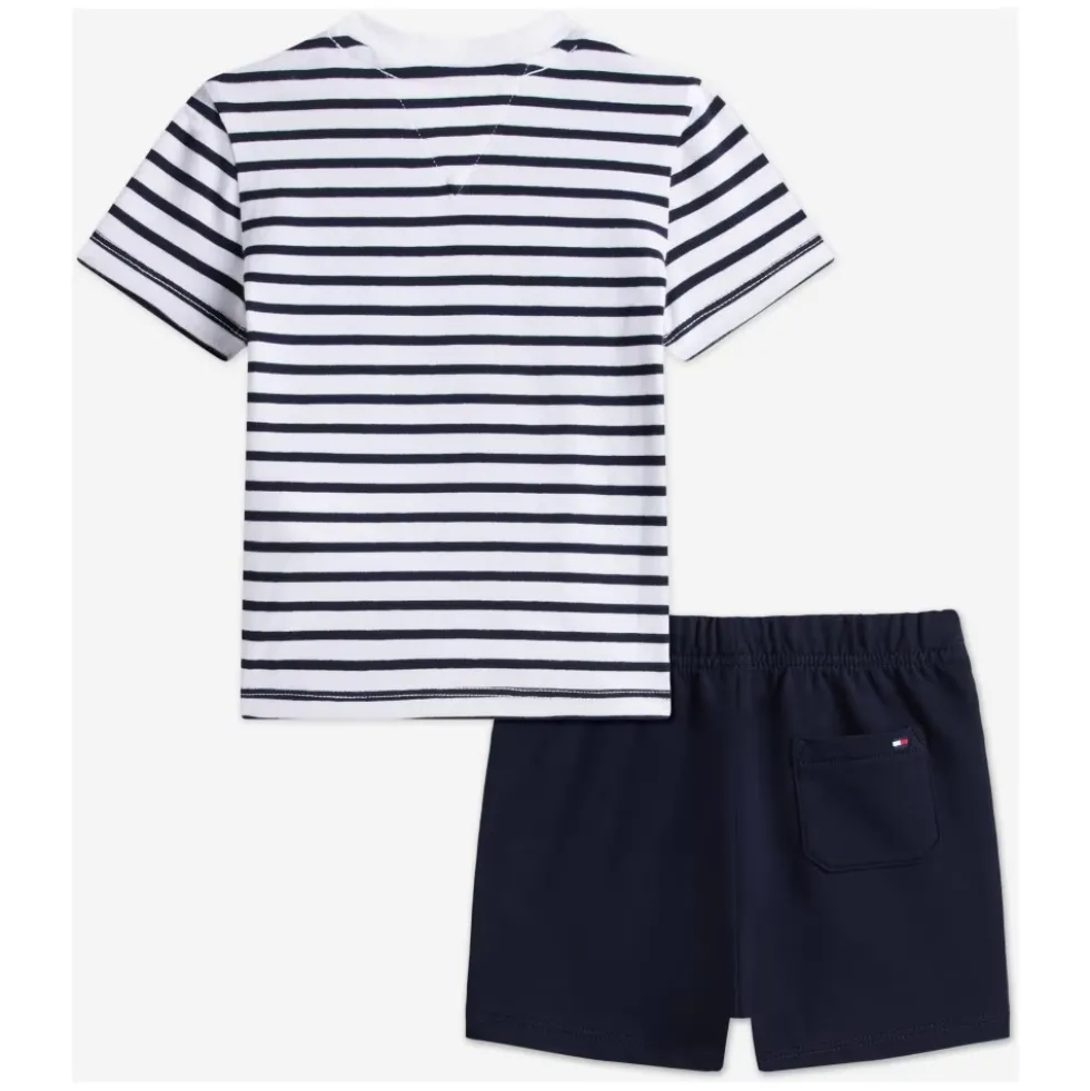 Essential Stribet T-shirt og Shorts Sæt