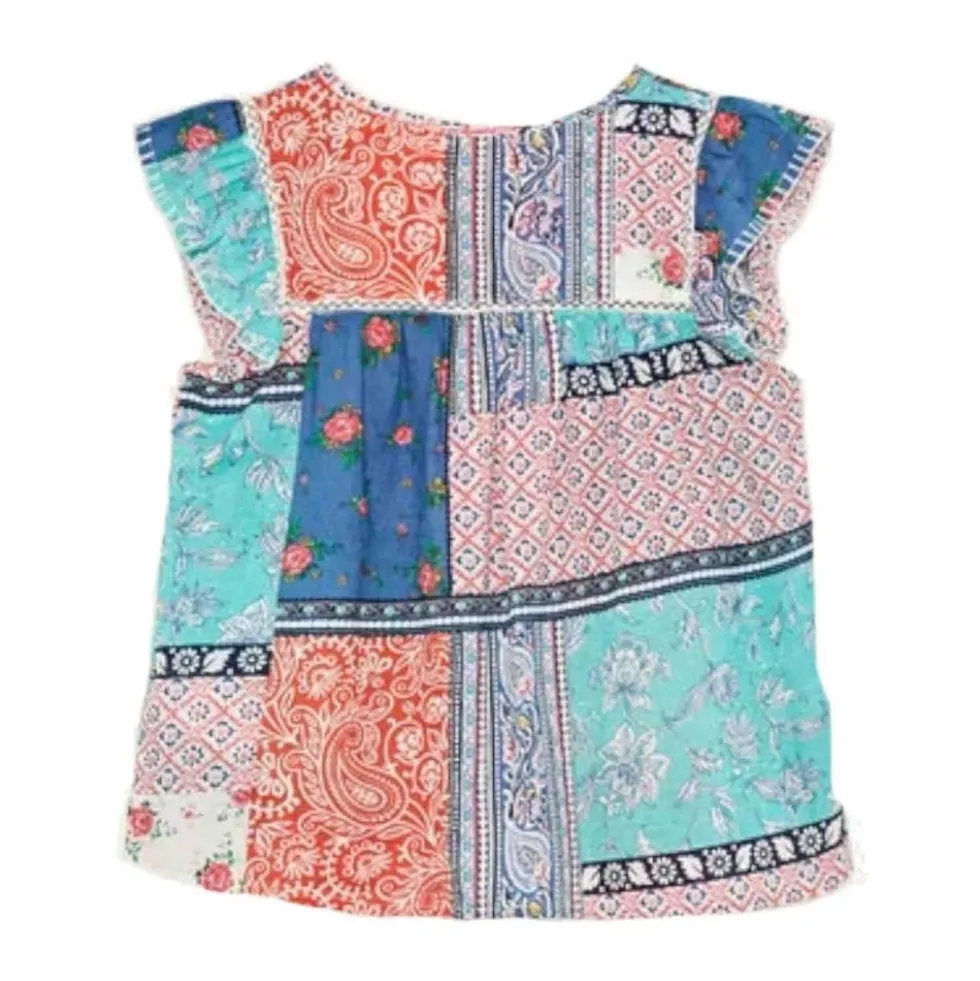 Etnisk Susan Bluse med Blonder Detaljer