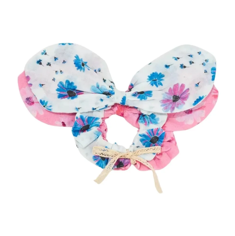 Farverige Hår Elastikker 2-Pakke Blomstret