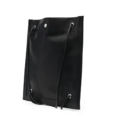 Flad Crossbody Taske Sort Læder
