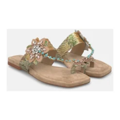 Flad T-Sandal Med Perler