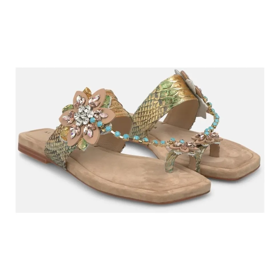 Flad T-Sandal Med Perler