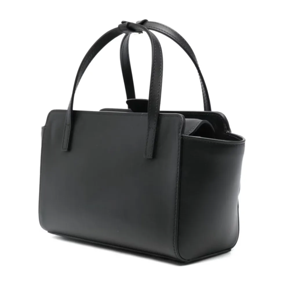 Flap Small Leather Tote Bag