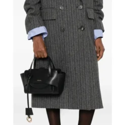 Flap Small Leather Tote Bag