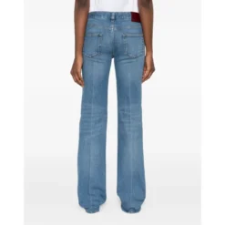 Flared Stretch Cotton Denim Bukser