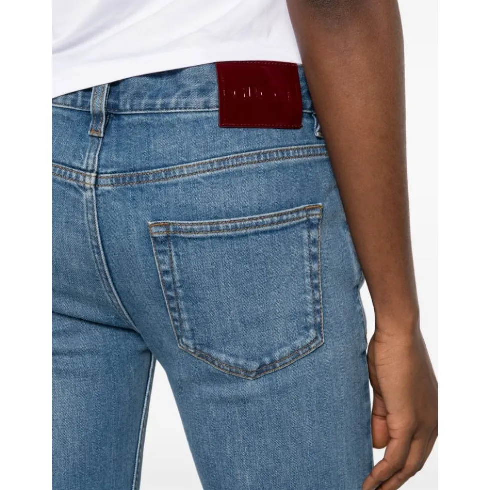 Flared Stretch Cotton Denim Bukser