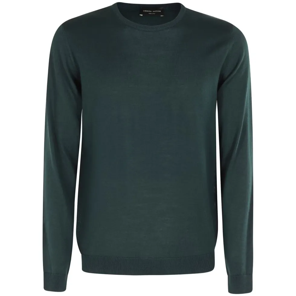 Flaskegrøn Crew Neck Sweater