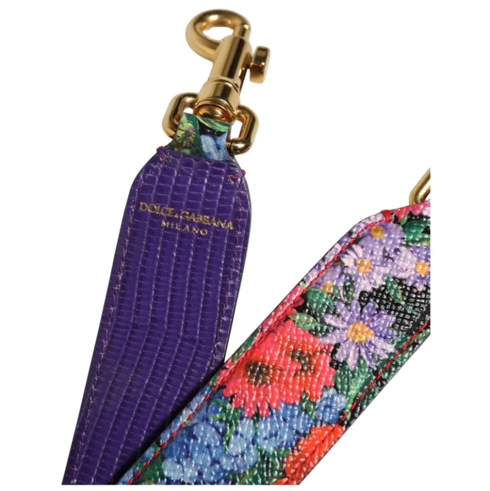 Floral Læder Skulderrem