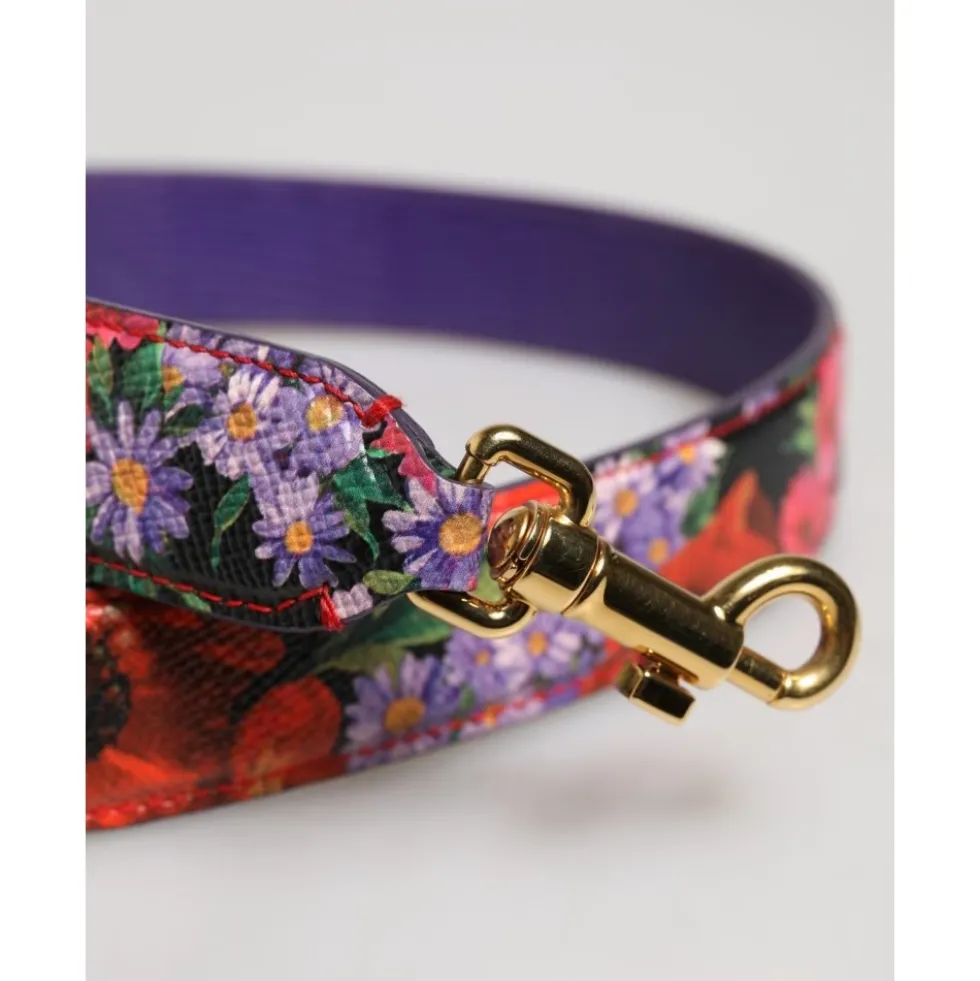 Floral Læder Skulderrem