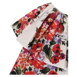 Flower Bouquet-Print Poplin Top