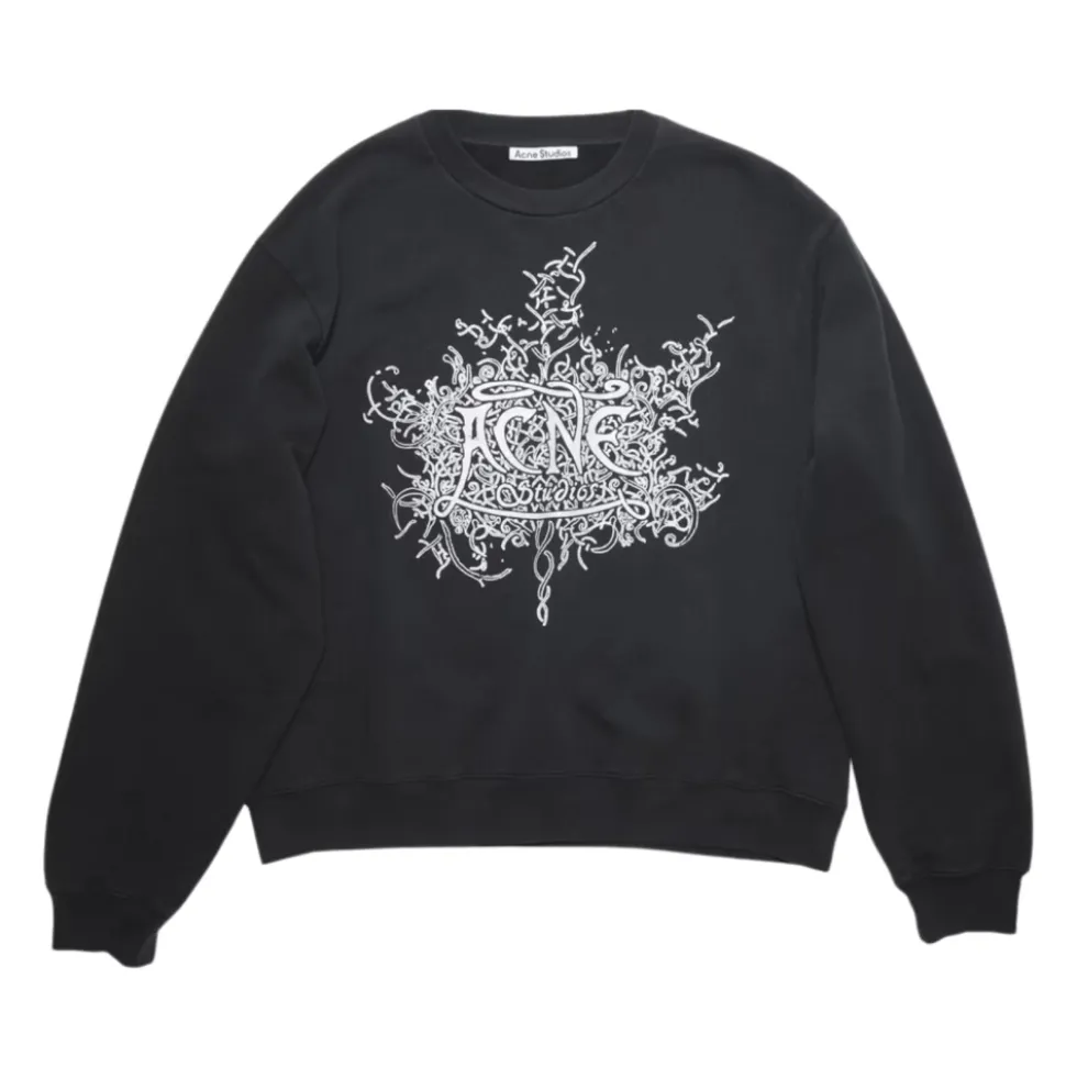 Fluorescerende Sort Logo Sweatshirt