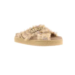 Fringed Crossover-Strap Sandal
