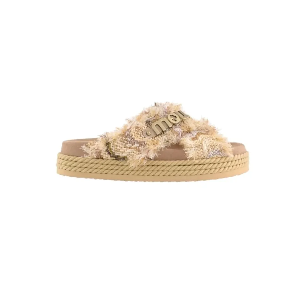 Fringed Crossover-Strap Sandal