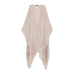 Fringed Hem Open-Front Woven Kimono