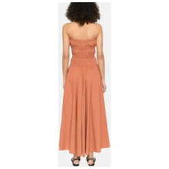 Front Buttoned Strapless Midi Kjole