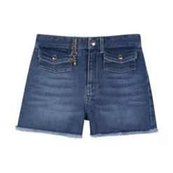 Frynse-kantede denimshorts