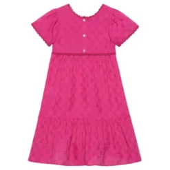 Fuchsia Star Broderet Kjole