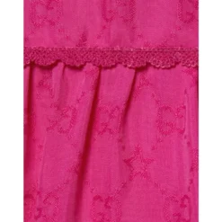 Fuchsia Star Broderet Kjole