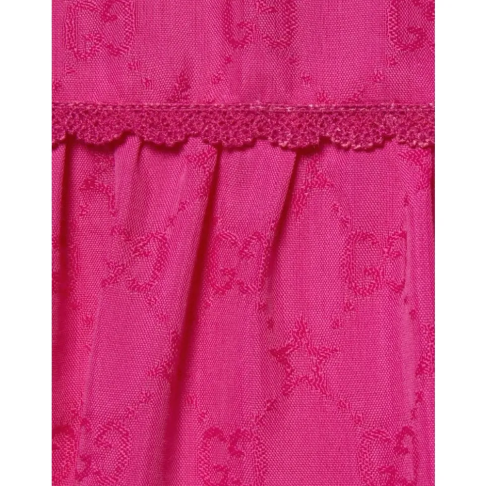 Fuchsia Star Broderet Kjole