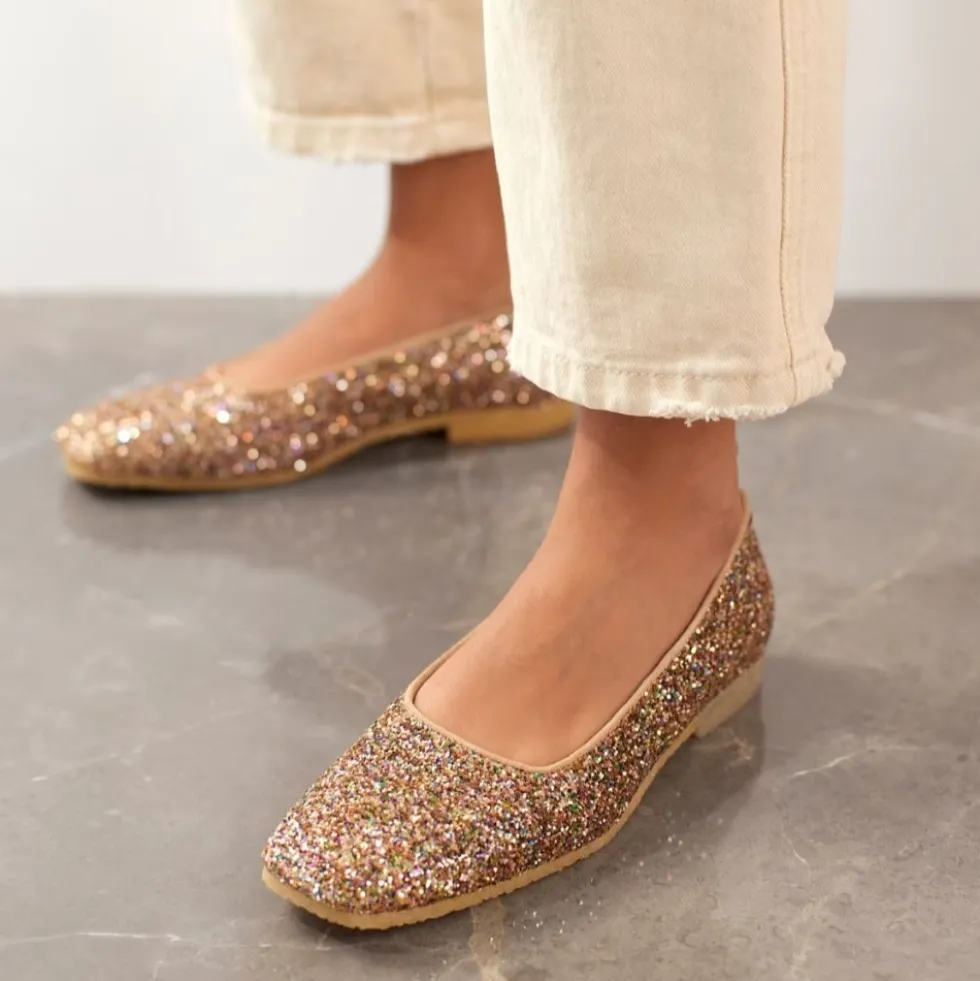 Funklende Glitter Ballerina - Multi Glitter / Sand