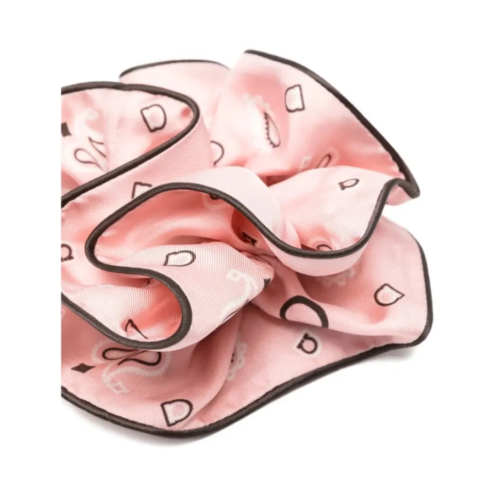 Gancini-print Silk Scrunchie