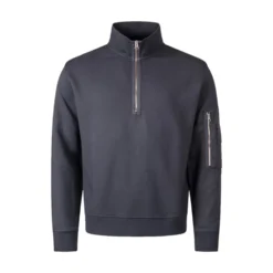 Garment Dyed Diagonal Fleece Quarter Zip Sweatshirt