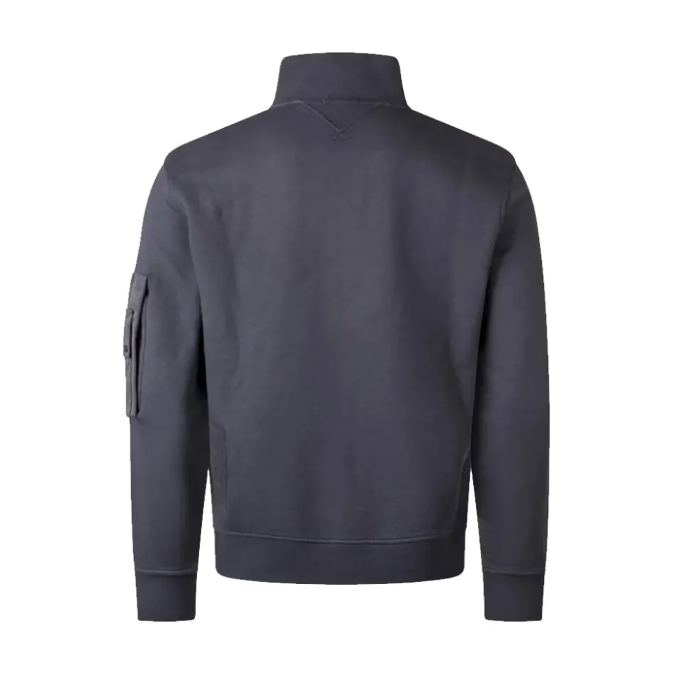 Garment Dyed Diagonal Fleece Quarter Zip Sweatshirt