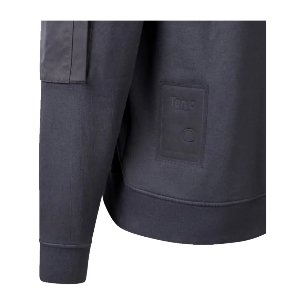 Garment Dyed Diagonal Fleece Quarter Zip Sweatshirt