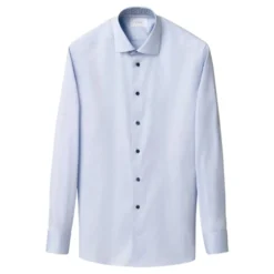 Geometric Effect Contemporary Fit Signaturer Twill Shirt Light Blue