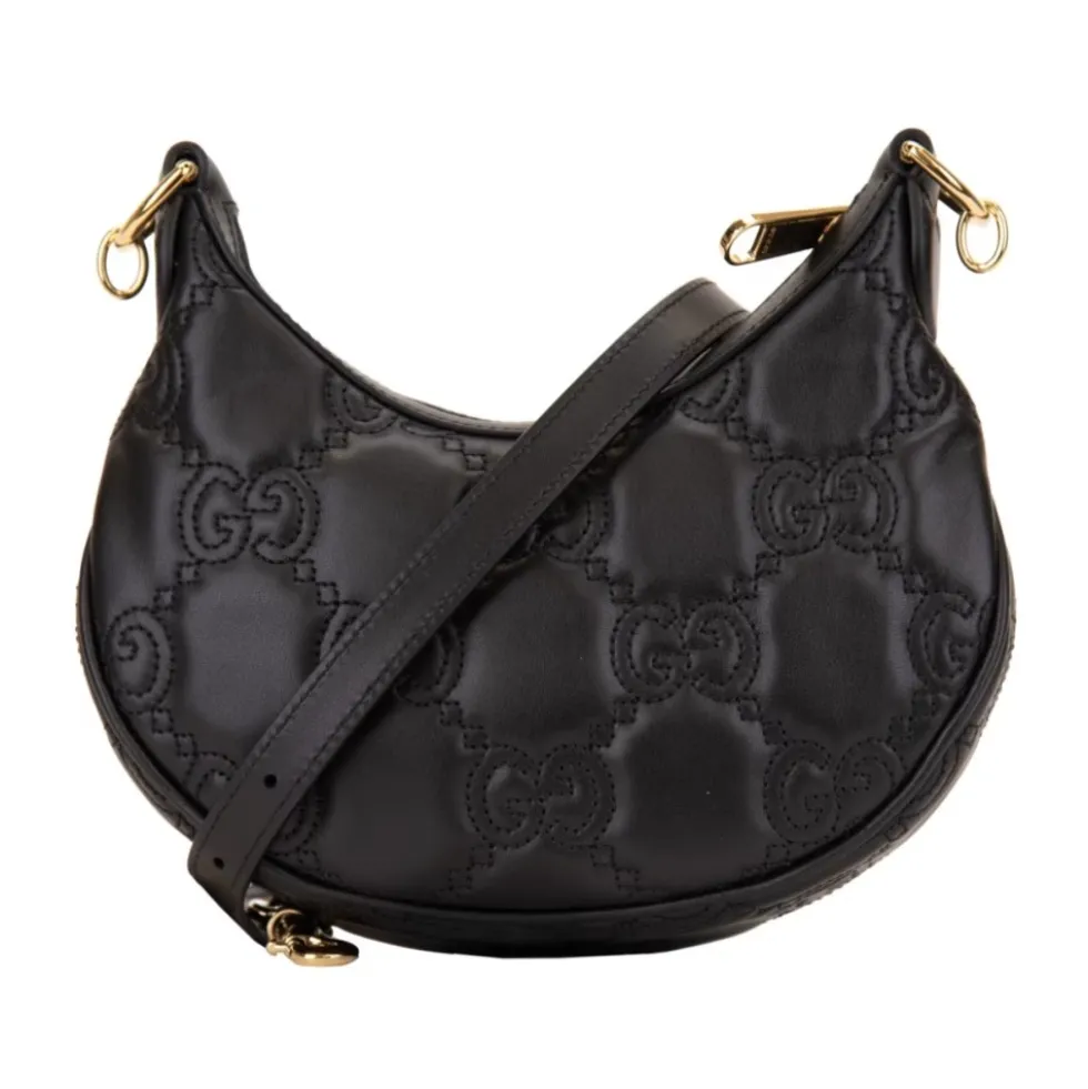 GG Embossed Leather Shoulder Bag