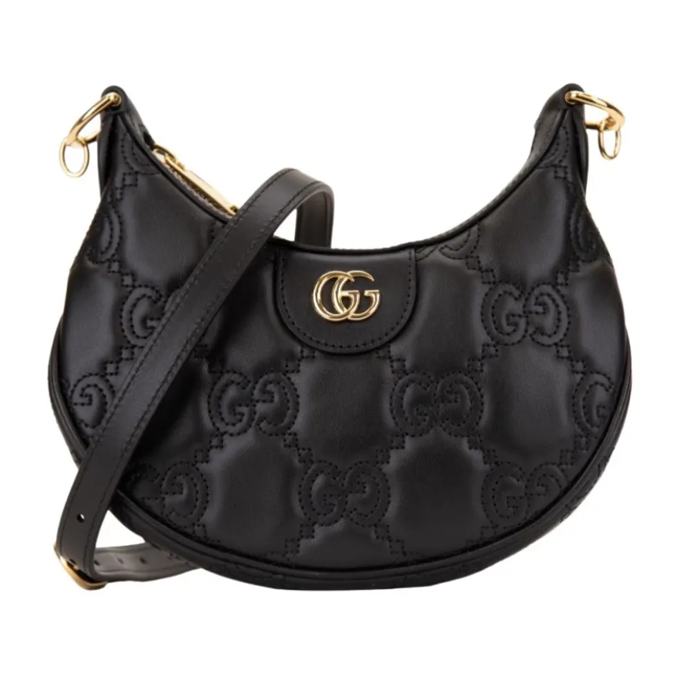 GG Embossed Leather Shoulder Bag