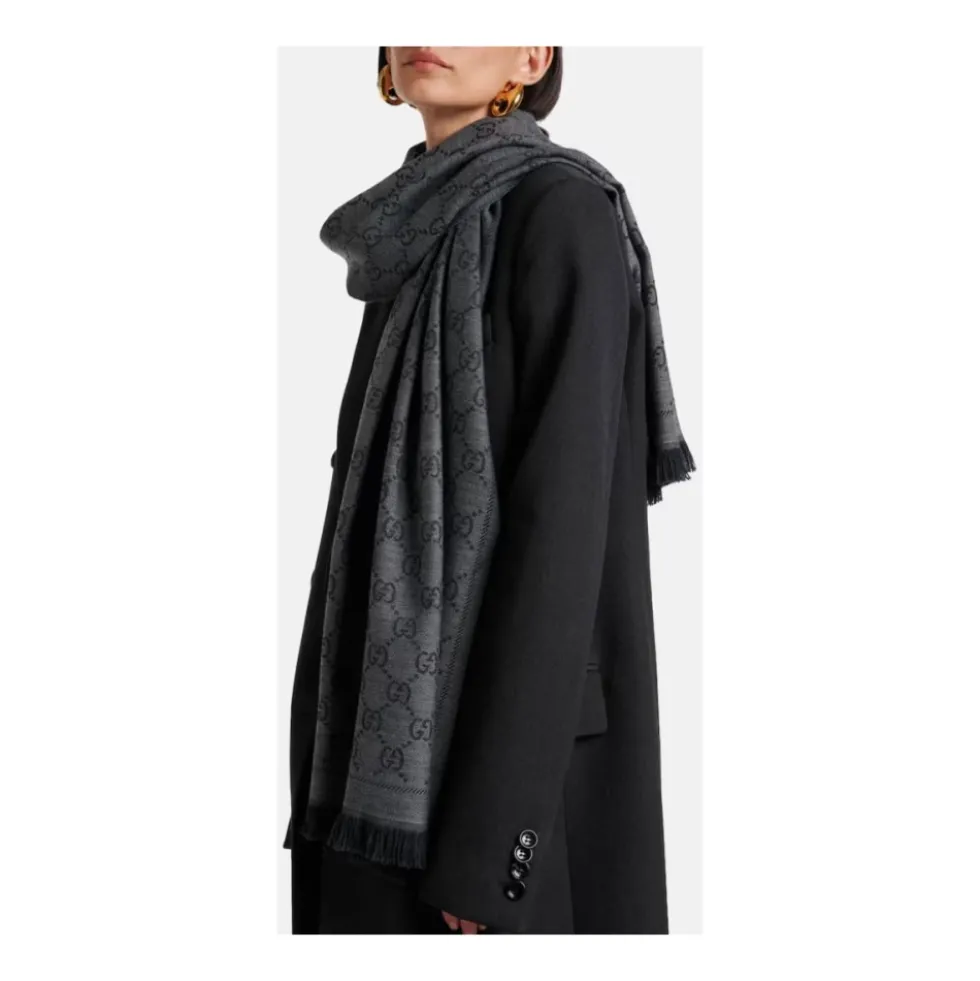 GG Jacquard Pattern Strikket Halstørklæde