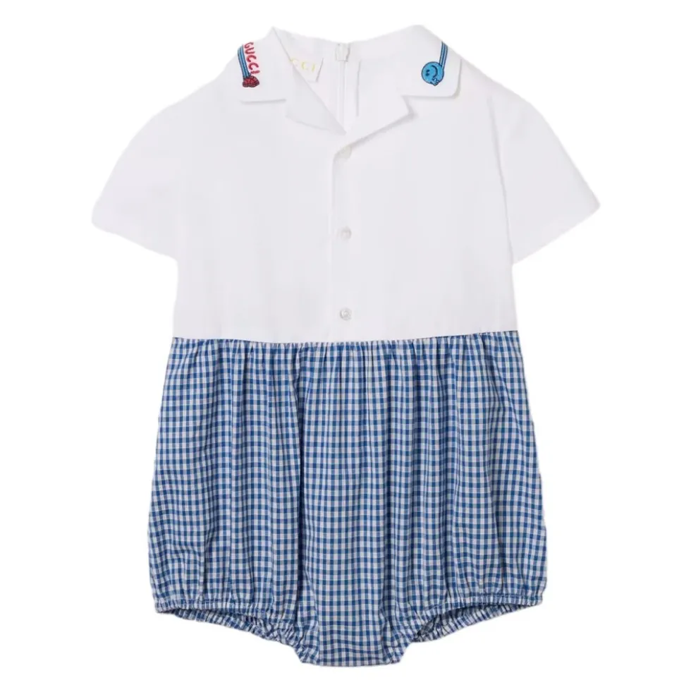 Gingham bomulds heldragt