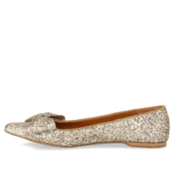 Glitter Ballerina med Sløjfe - Champagne