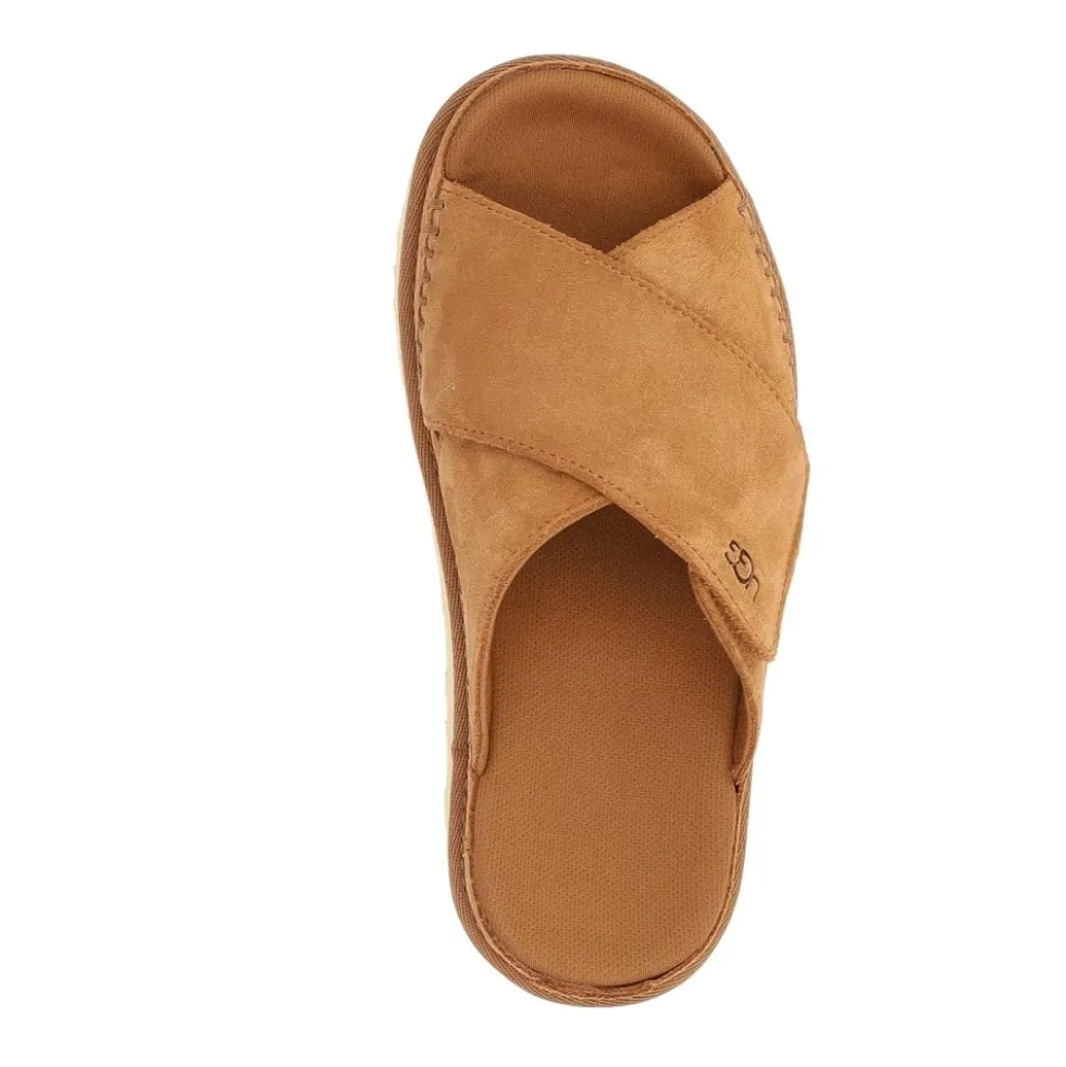 Goldenstar Cross Læder Sandal i Cuoio