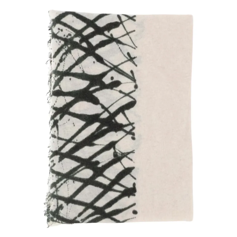Grafisk Print Cashmere Blend Tørklæde