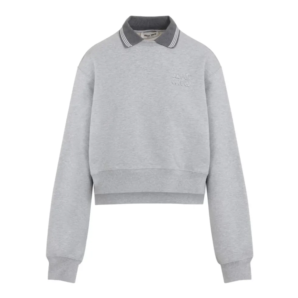 Grå Bomulds Sweatshirt