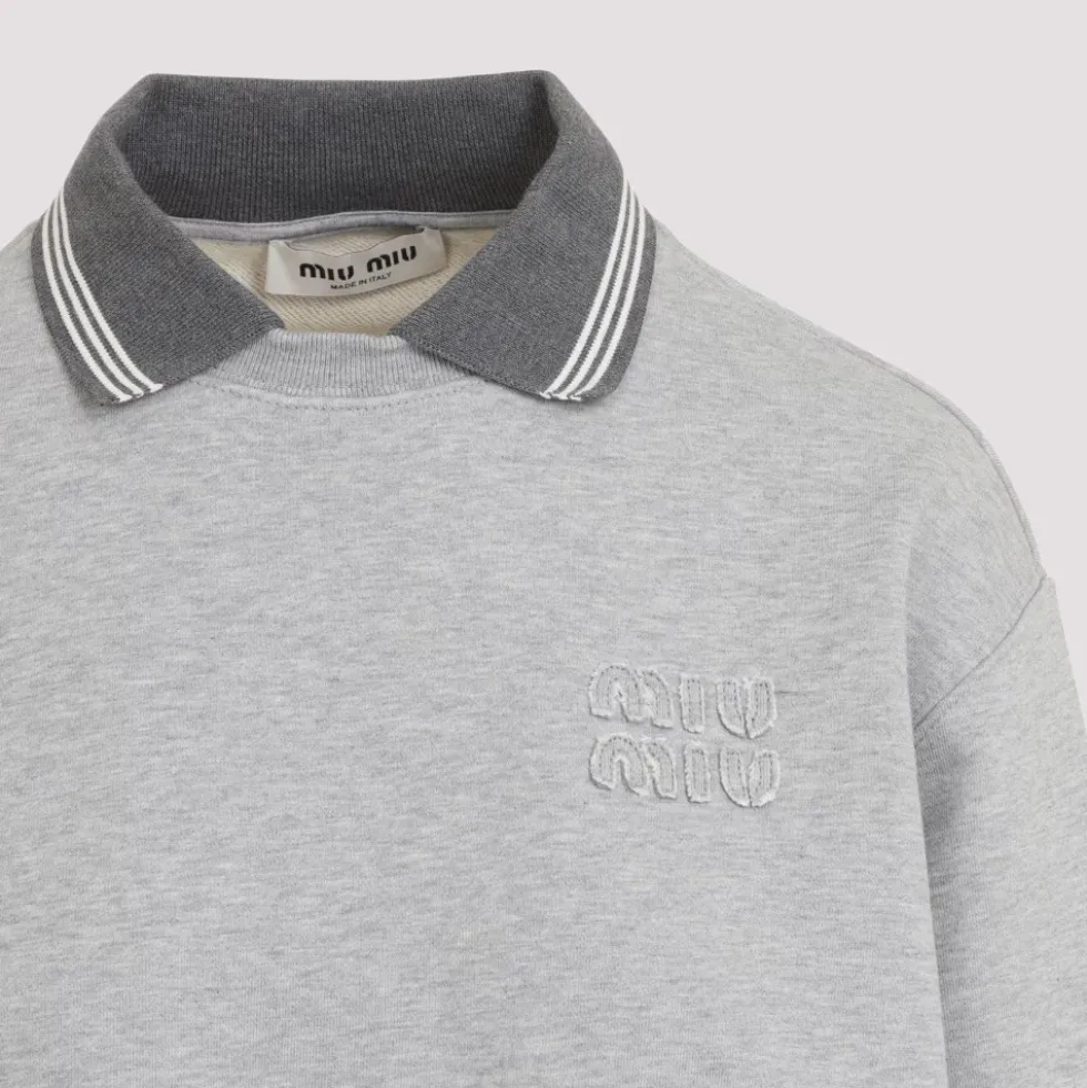 Grå Bomulds Sweatshirt