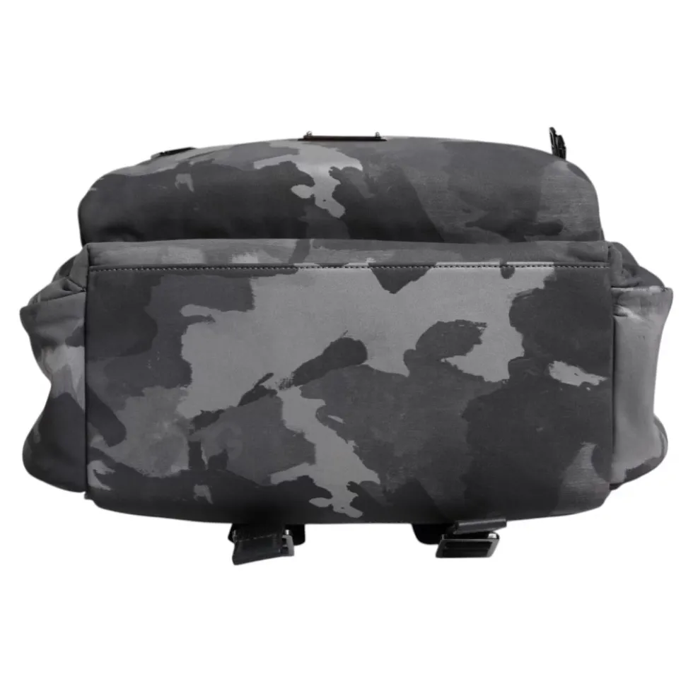 Grå Camouflage Logo Plaque Rygsæk Taske