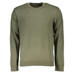 Grøn Langærmet Broderet Logo Sweater